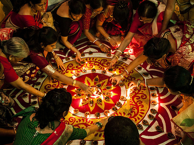 празднование Дивали Индия фестиваль
